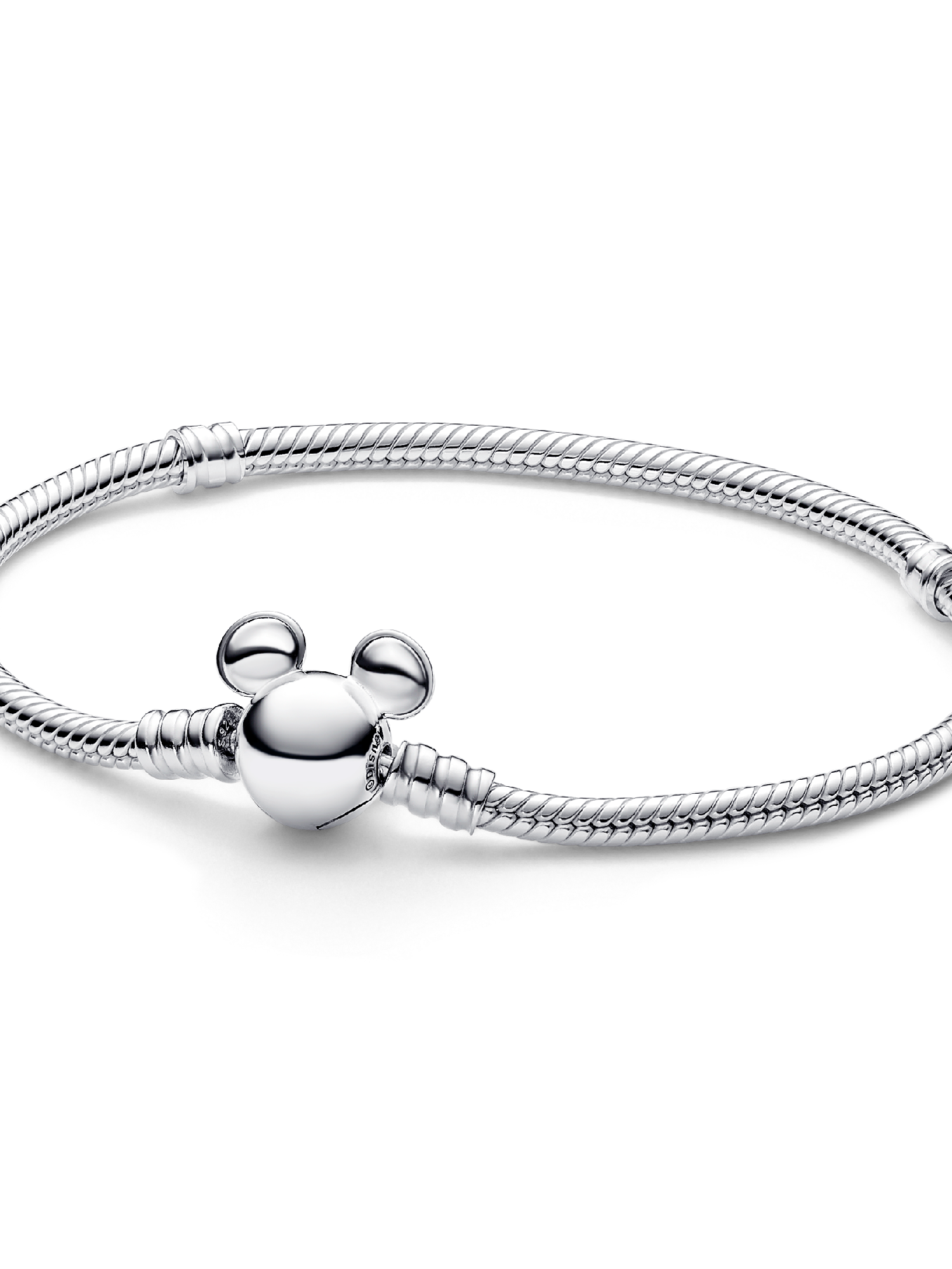 ミッキー・マウス ブレスレット チャーム付き Disney Mickey Mouse Clasp Moments Snake Chain Bracelet | Sterling