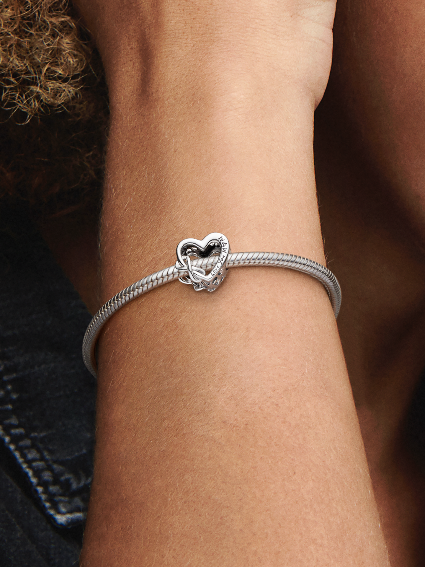 Женский шарм Pandora Love You Mom Infinity Heart Charm, цвет: Серебро — фото 3
