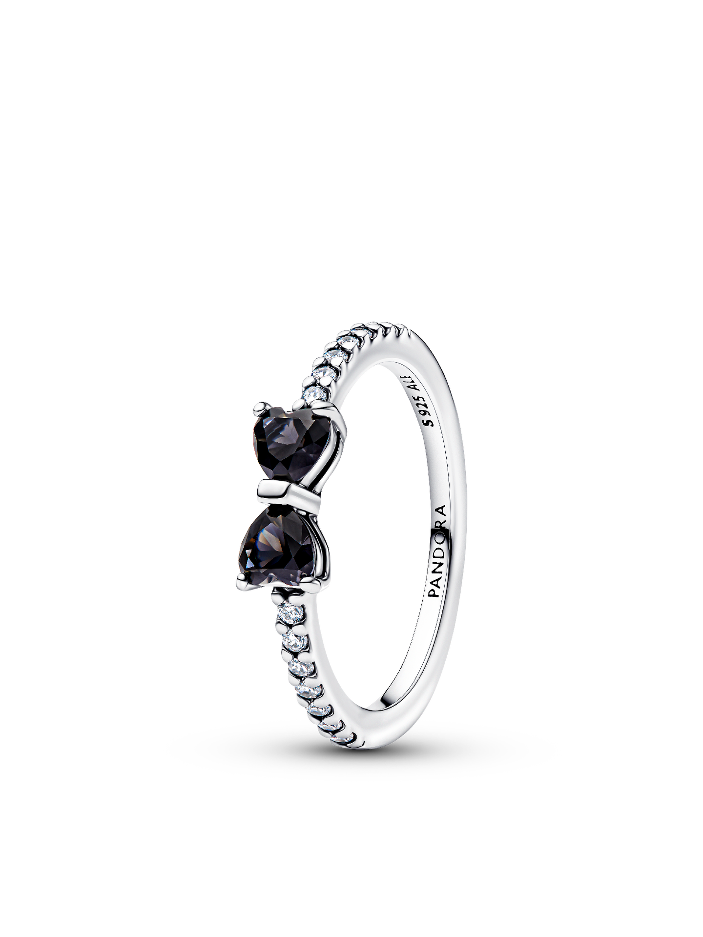 Женское кольцо Pandora Sparkling Black Bow, цвет: Серебро — фото 1