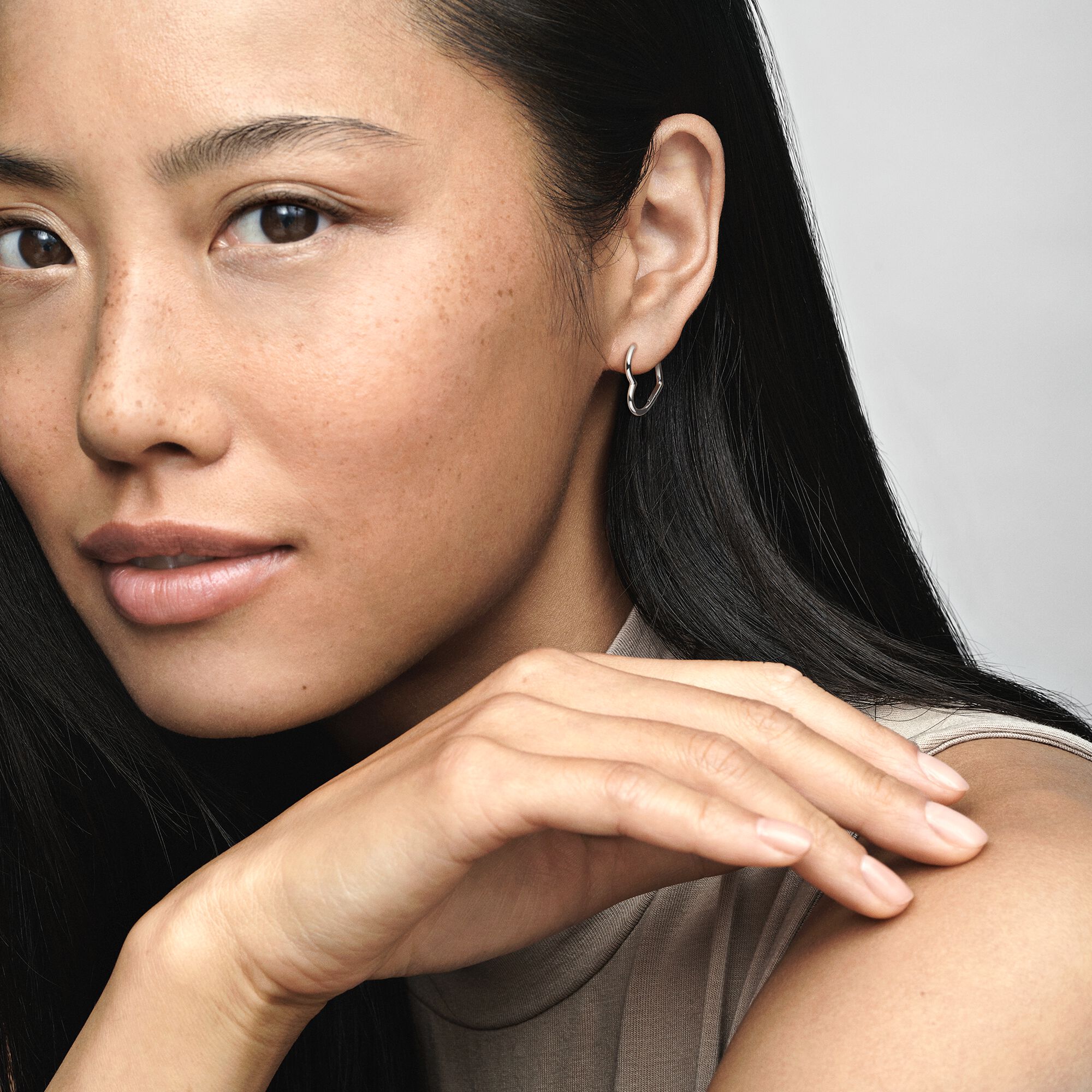 Asymmetrical Heart Hoop Earrings