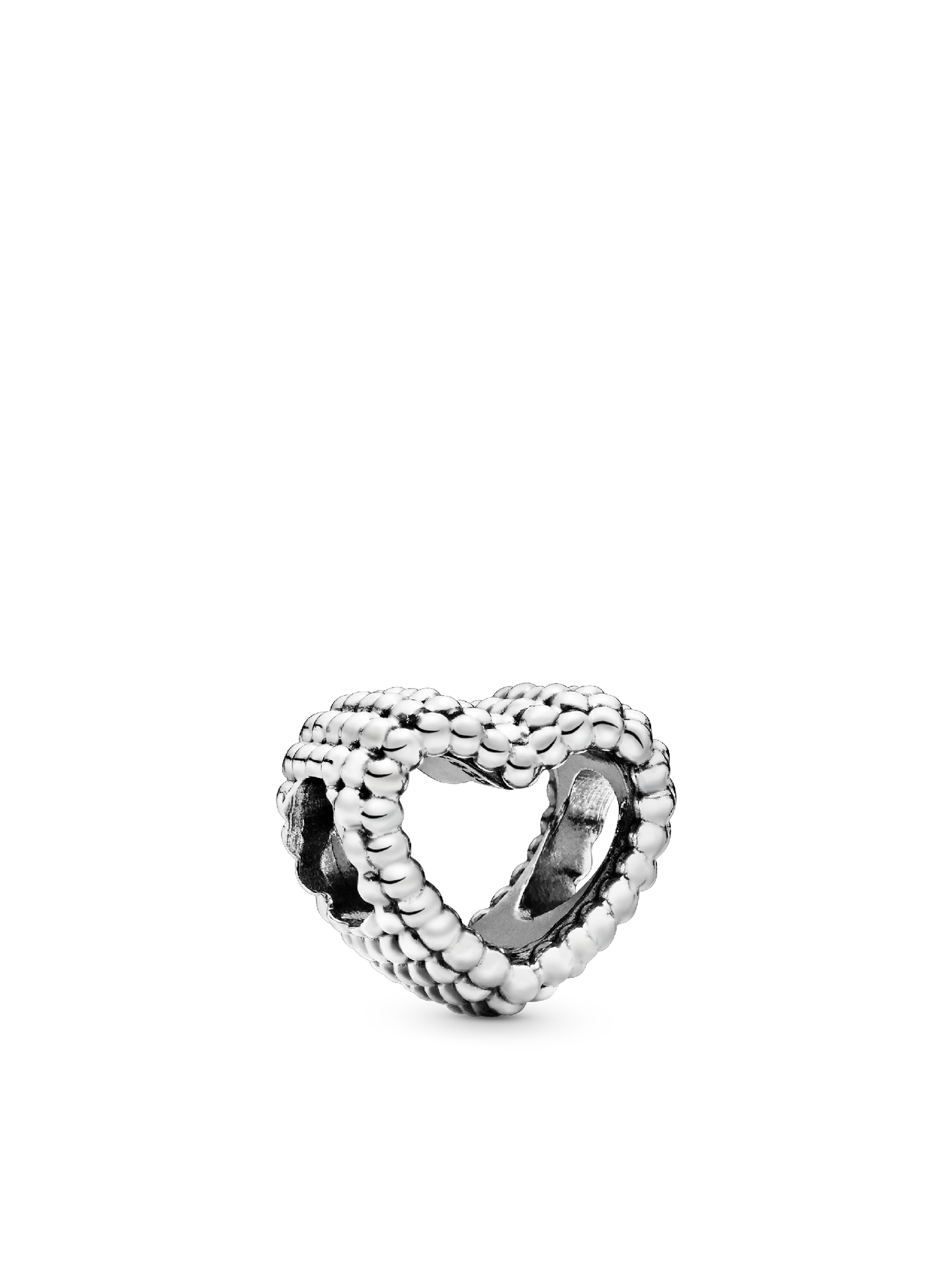 Женский шарм Pandora Beaded Open Heart Charm, Sterling silver, цвет: Серебро