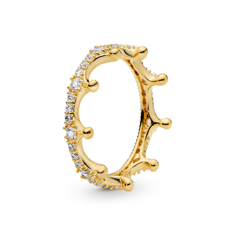 Clear Sparkling Crown Ring | Gold plated | Pandora US