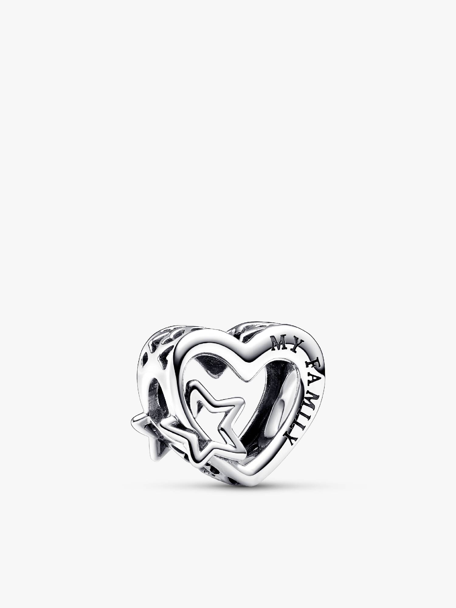 Openwork Family Heart & Star Charm