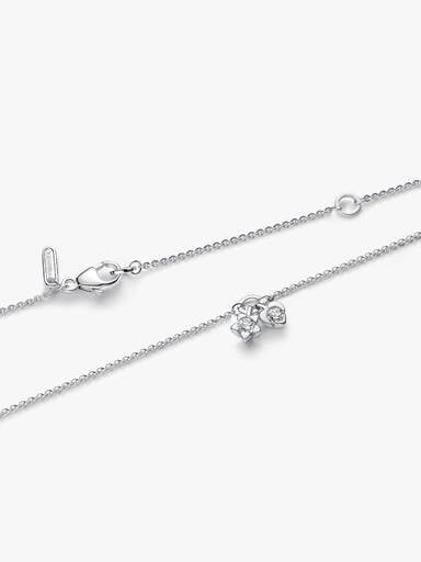 Pandora Talisman Sterling Silver Lab-Grown Diamond Heart & Star Dangle Pendant Necklace