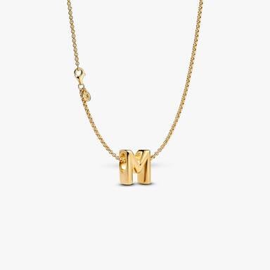 Letter M Charm Necklace