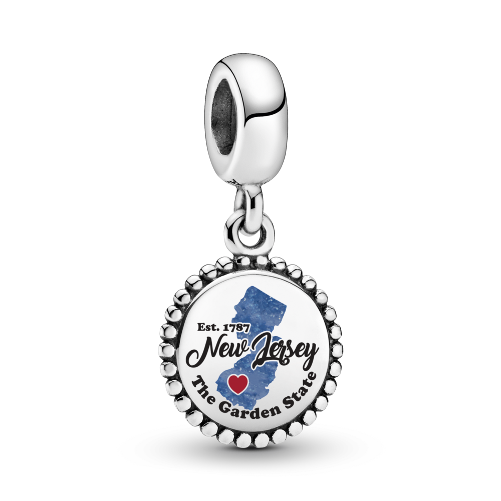 FINAL SALE - NJ Map Dangle Charm | Sterling silver | Pandora US