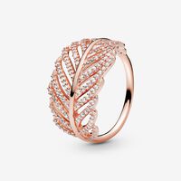 FINAL SALE - Shimmering Feather Ring, Rose gold plated