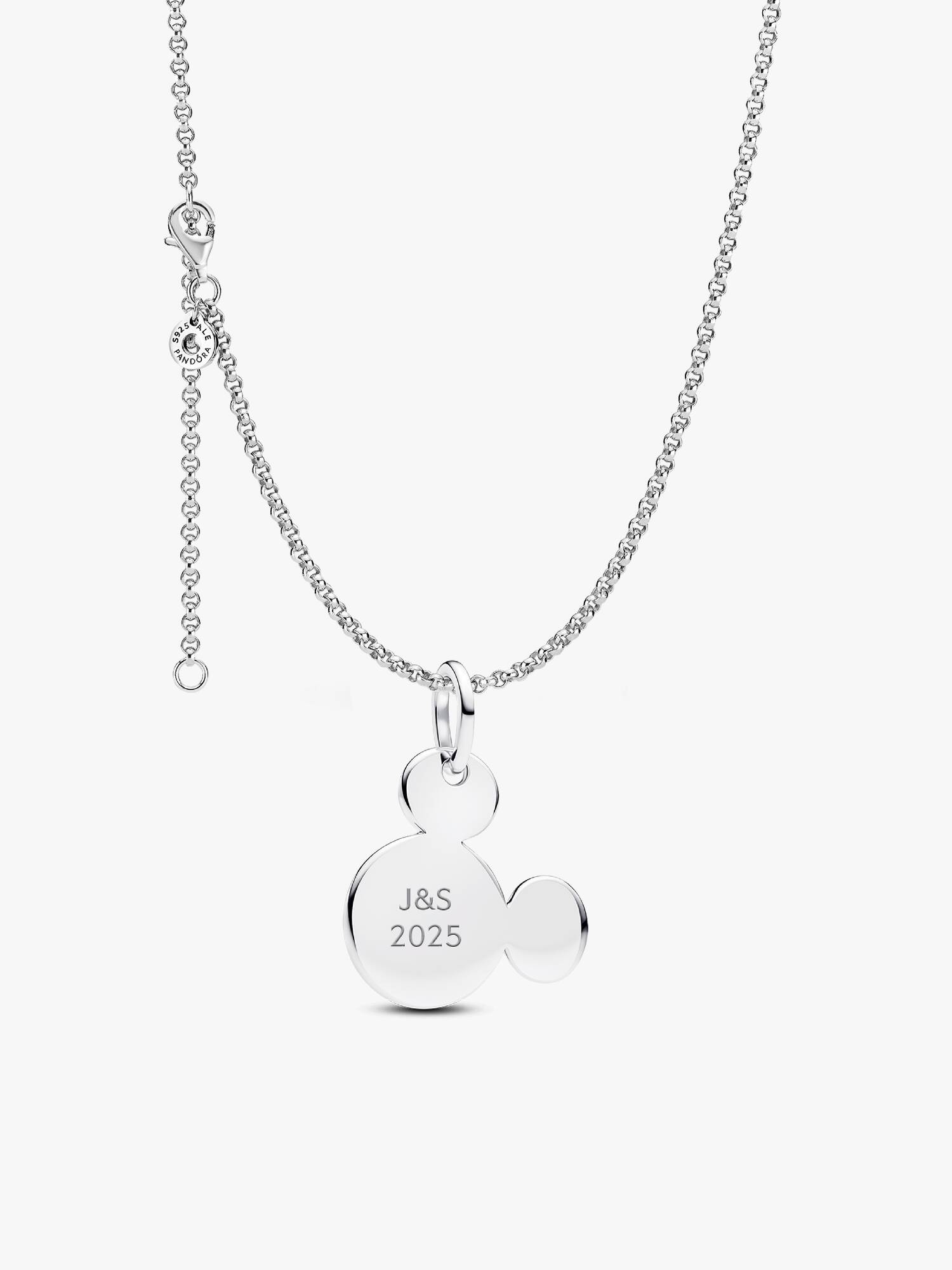 Engravable Mickey Mouse Necklace Set