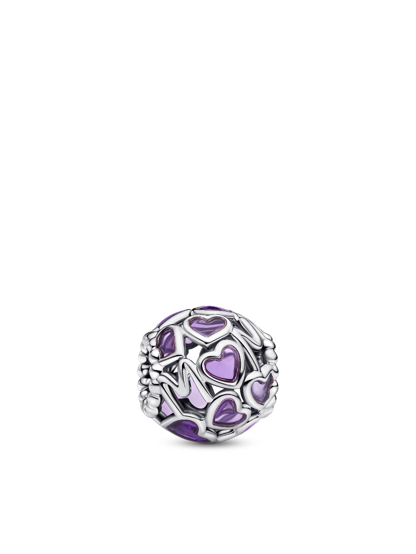 Женский шарм Pandora Openwork Hearts Mom Charm, цвет: Серебро — фото 1