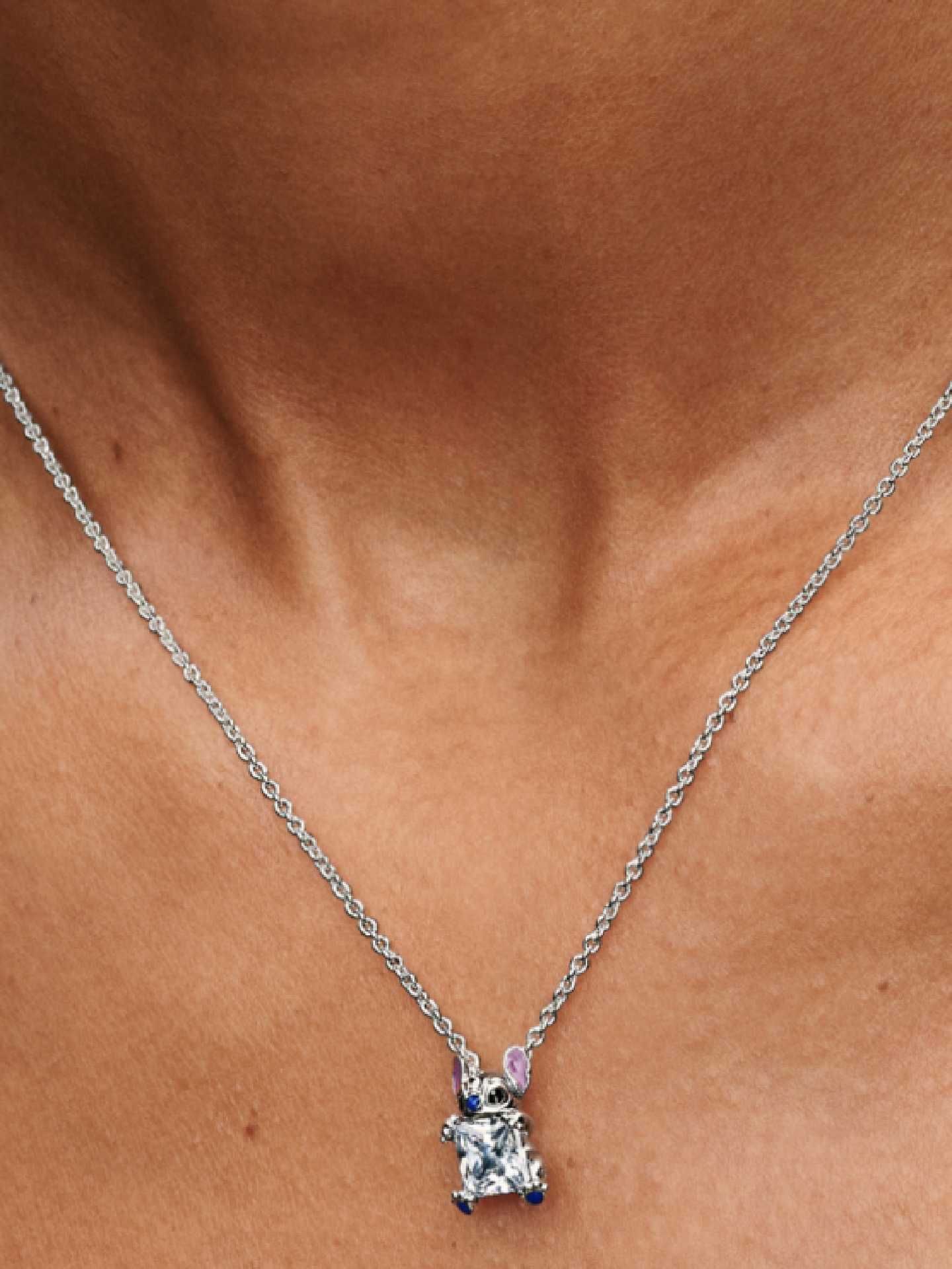 Женское колье Pandora Disney Stitch Collier, цвет: Серебро — фото 3