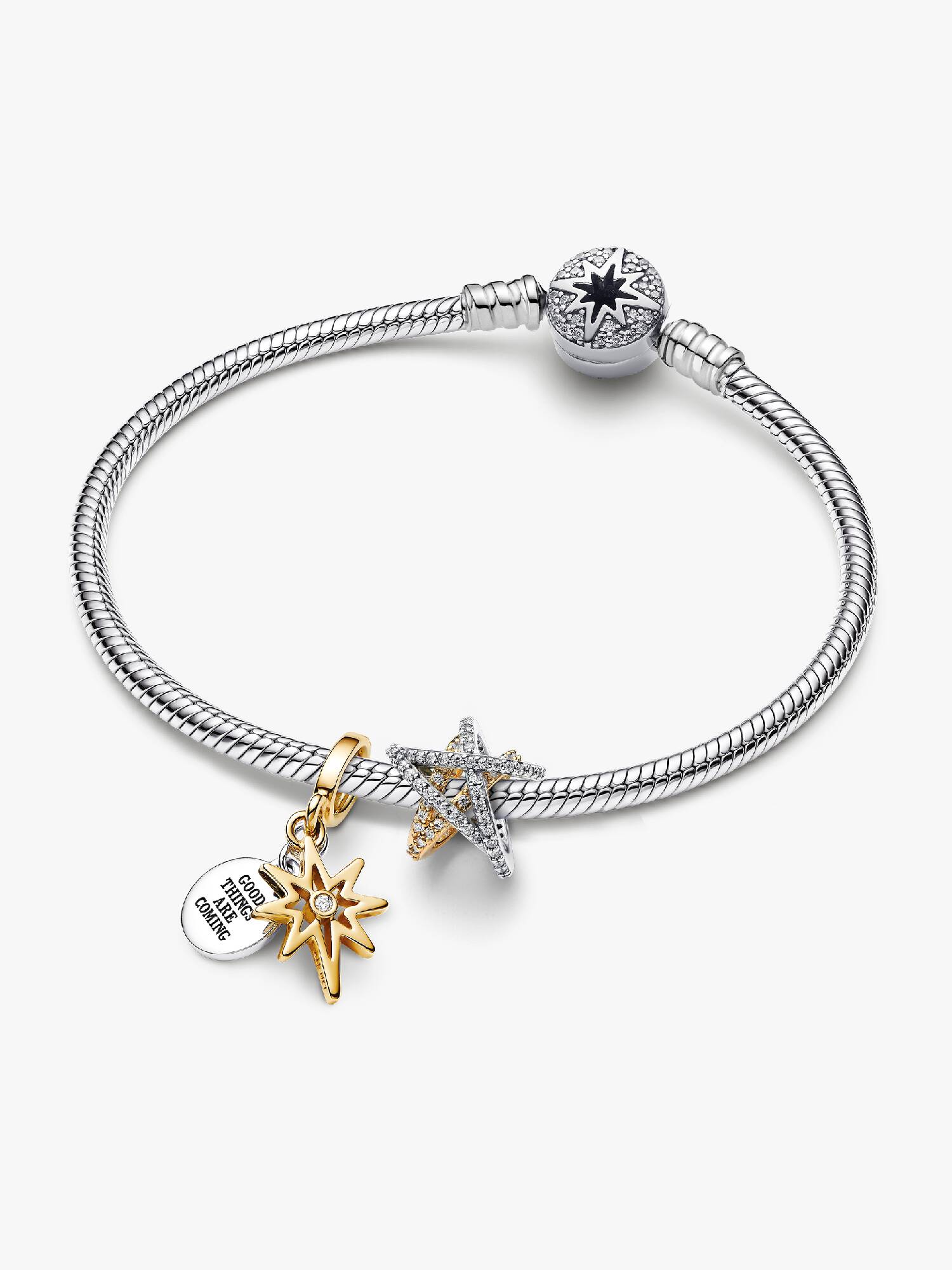 North Star Engravable Charm Bracelet Set