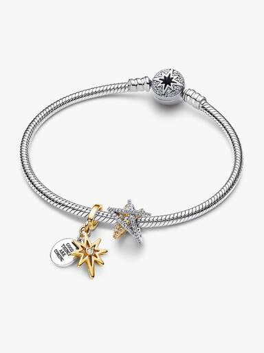 North Star Engravable Charm Bracelet Set
