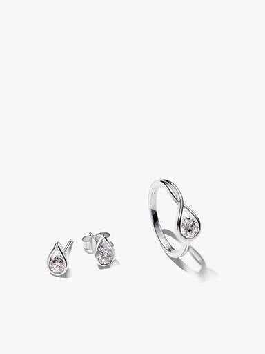 Pandora Infinite Lab-grown Diamond Ring and Earrings Set 1 ct tw Sterling Silver
