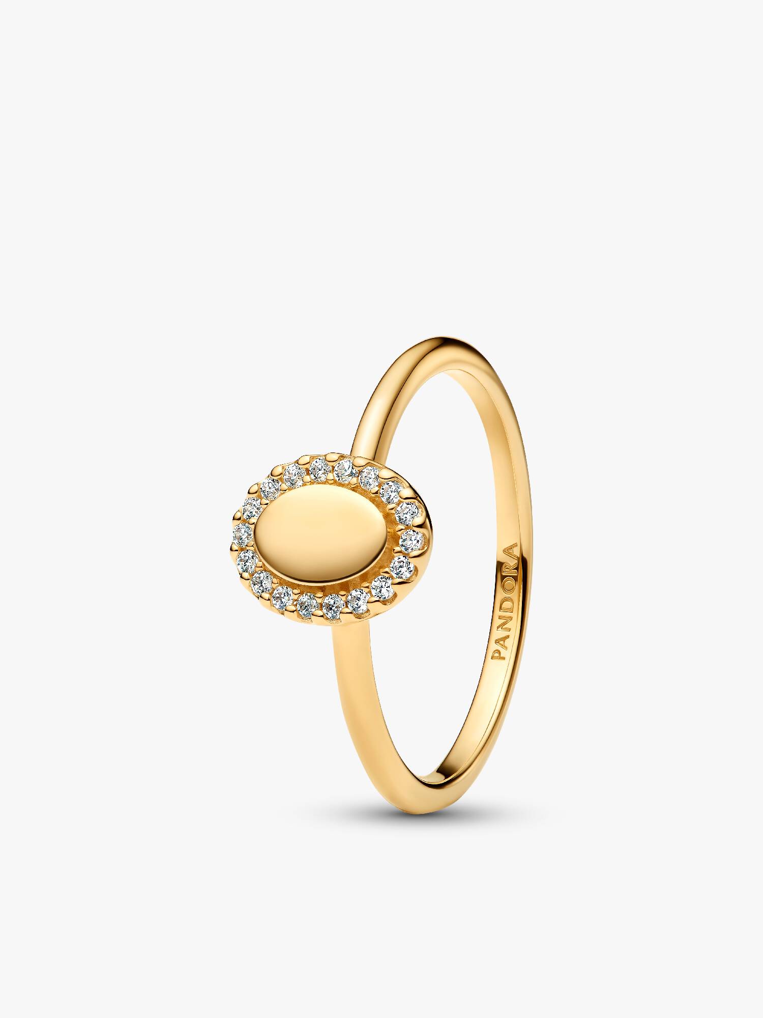 Engravable Oval Halo Ring