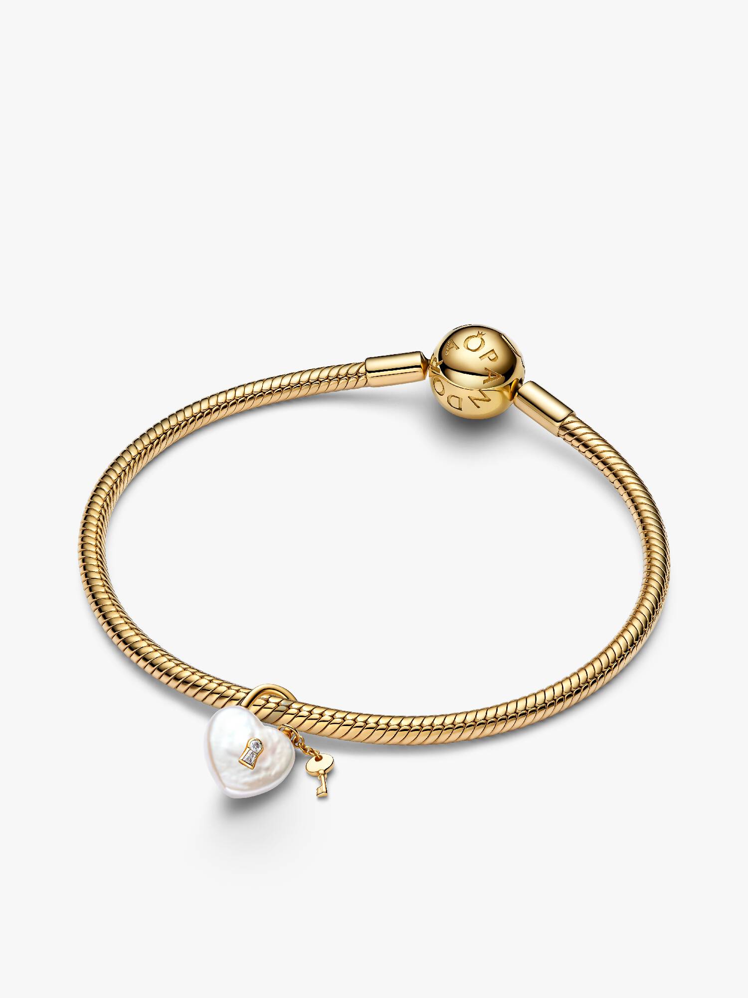 Baroque Pearl Padlock Charm Bracelet Set