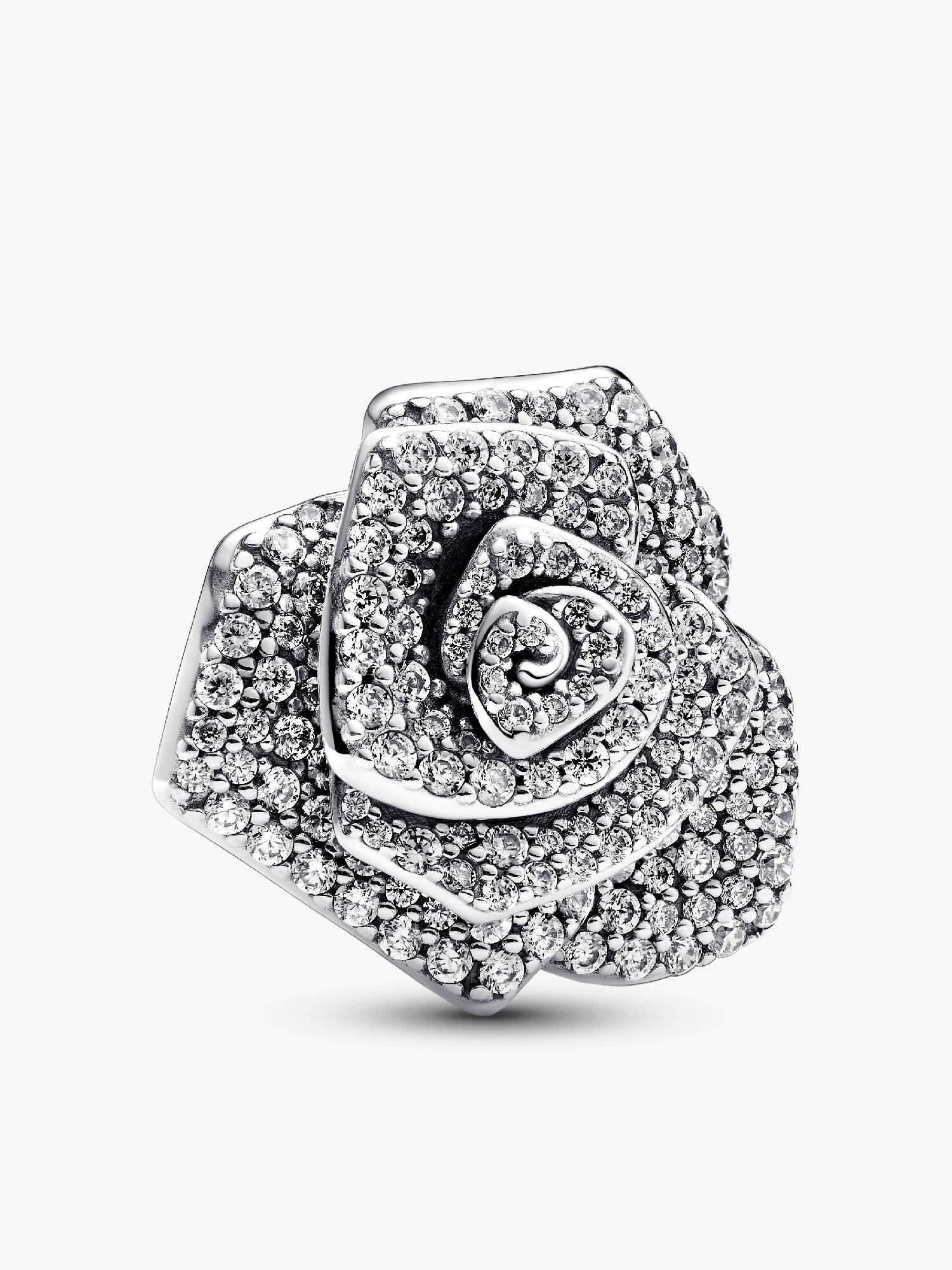 FINAL SALE - Sparkling Rose in Bloom Oversized Charm