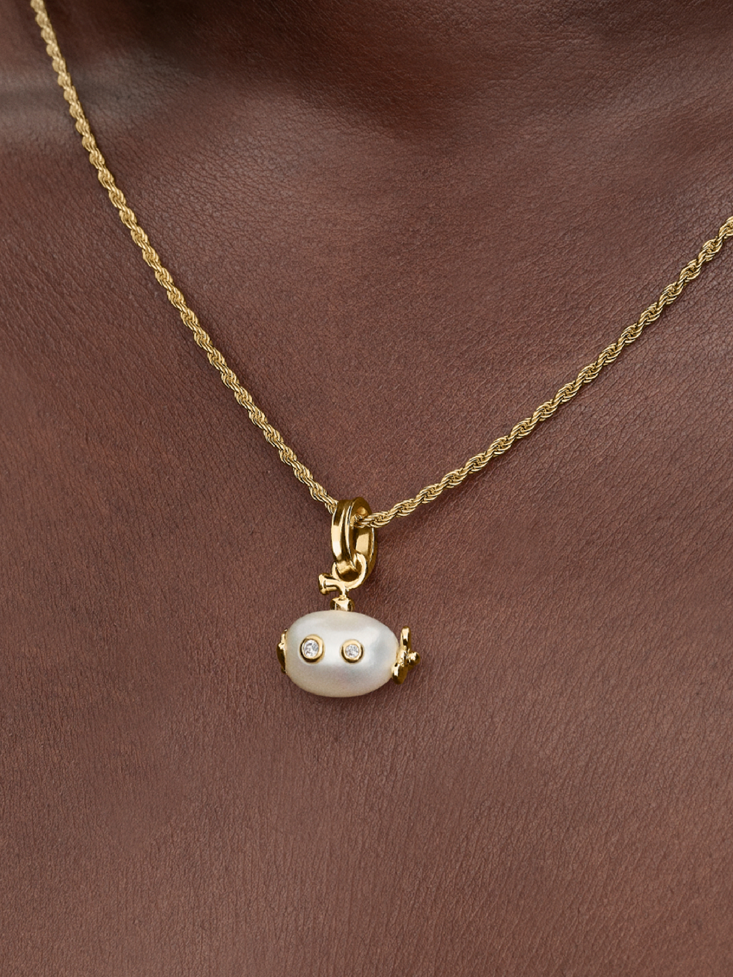 Treated Freshwater Cultured Baroque Pearl Submarine Dangle Charm