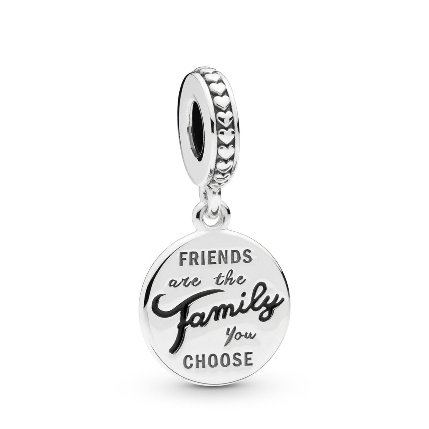 Женский шарм Pandora Friends Are Family Dangle Charm, цвет: Серебро — фото 2