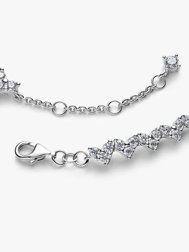 Triple Stone Heart Bracelet