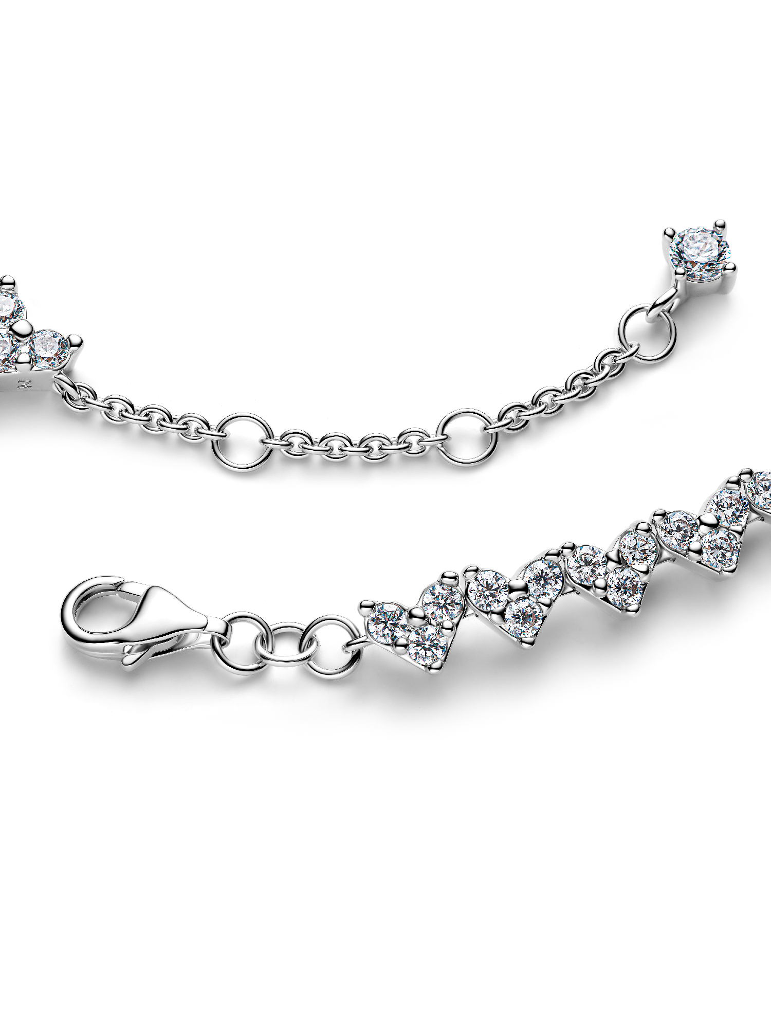 Triple Stone Heart Bracelet | Sterling silver | Pandora US