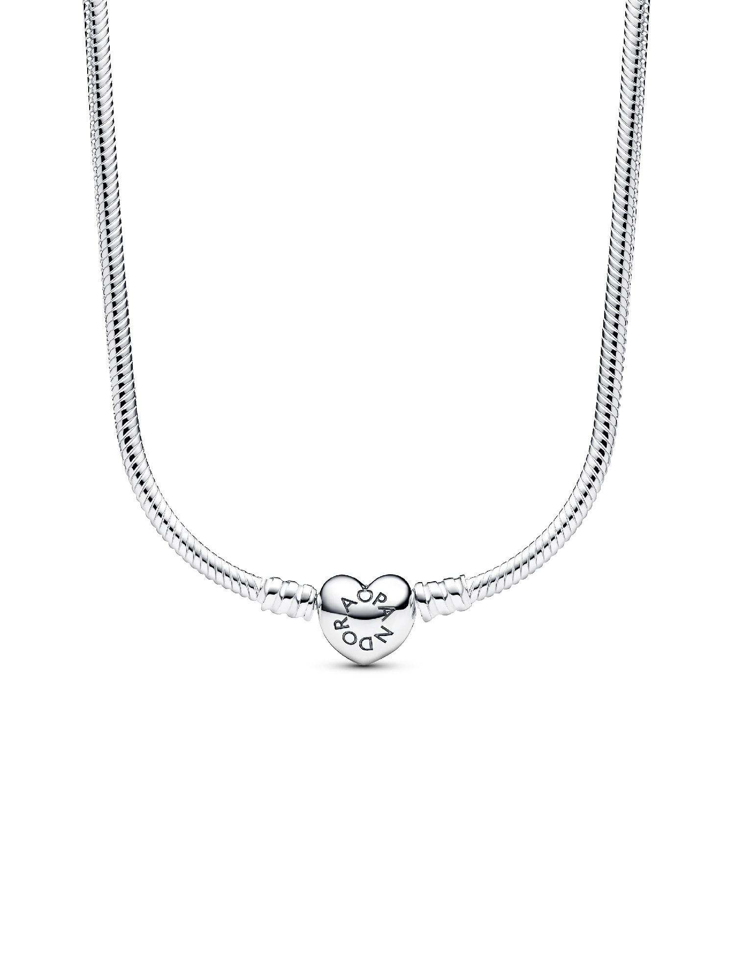 Pandora Moments Heart Clasp Snake Chain Necklace | Sterling silver