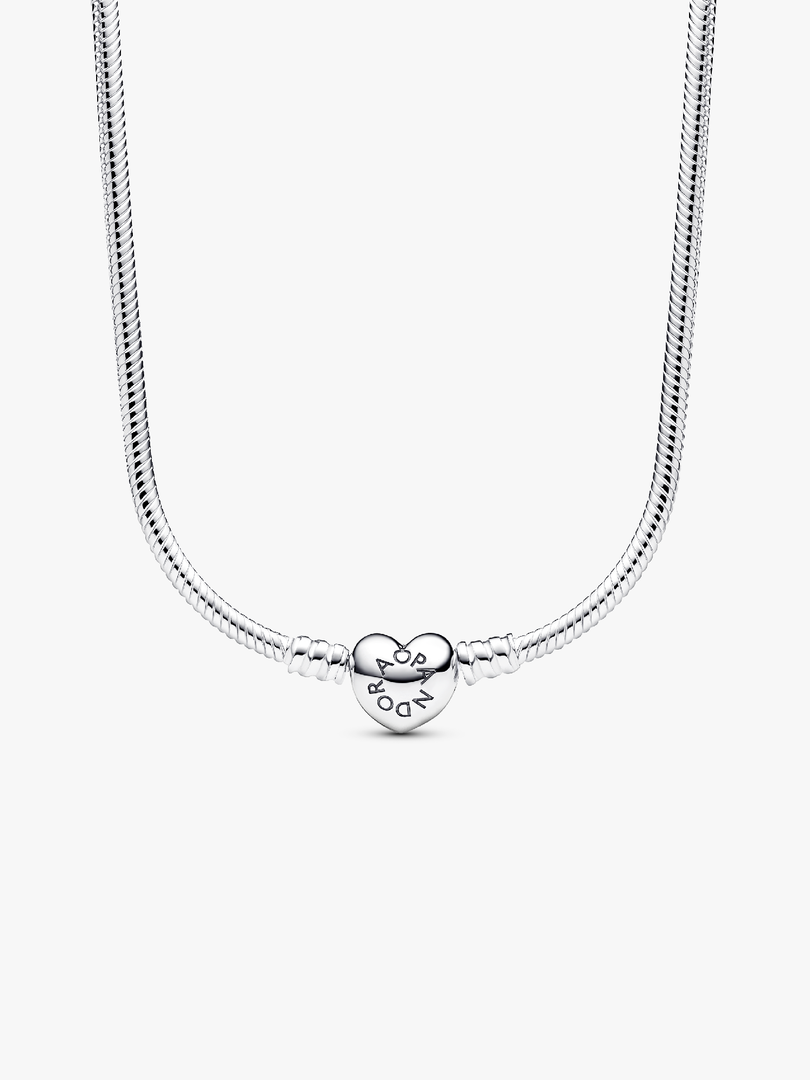 Pandora Moments Heart Clasp Snake Chain Necklace
