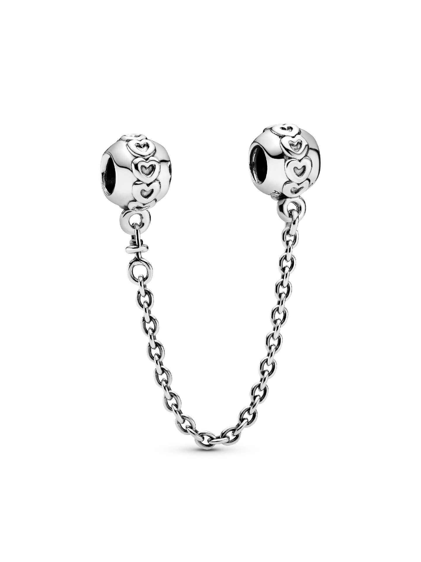 Женский шарм Pandora Band of Hearts Safety Chain Charm, цвет: Серебро — фото 1