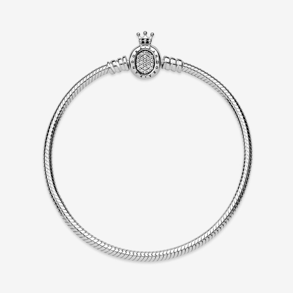 Pandora Moments Crown O Clasp Snake Chain Bracelet | Sterling ...