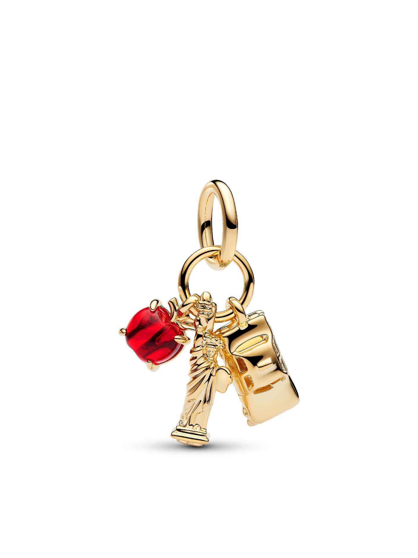 Женский шарм Pandora New York Icons Triple Dangle Charm, цвет: Позолоченный — фото 1
