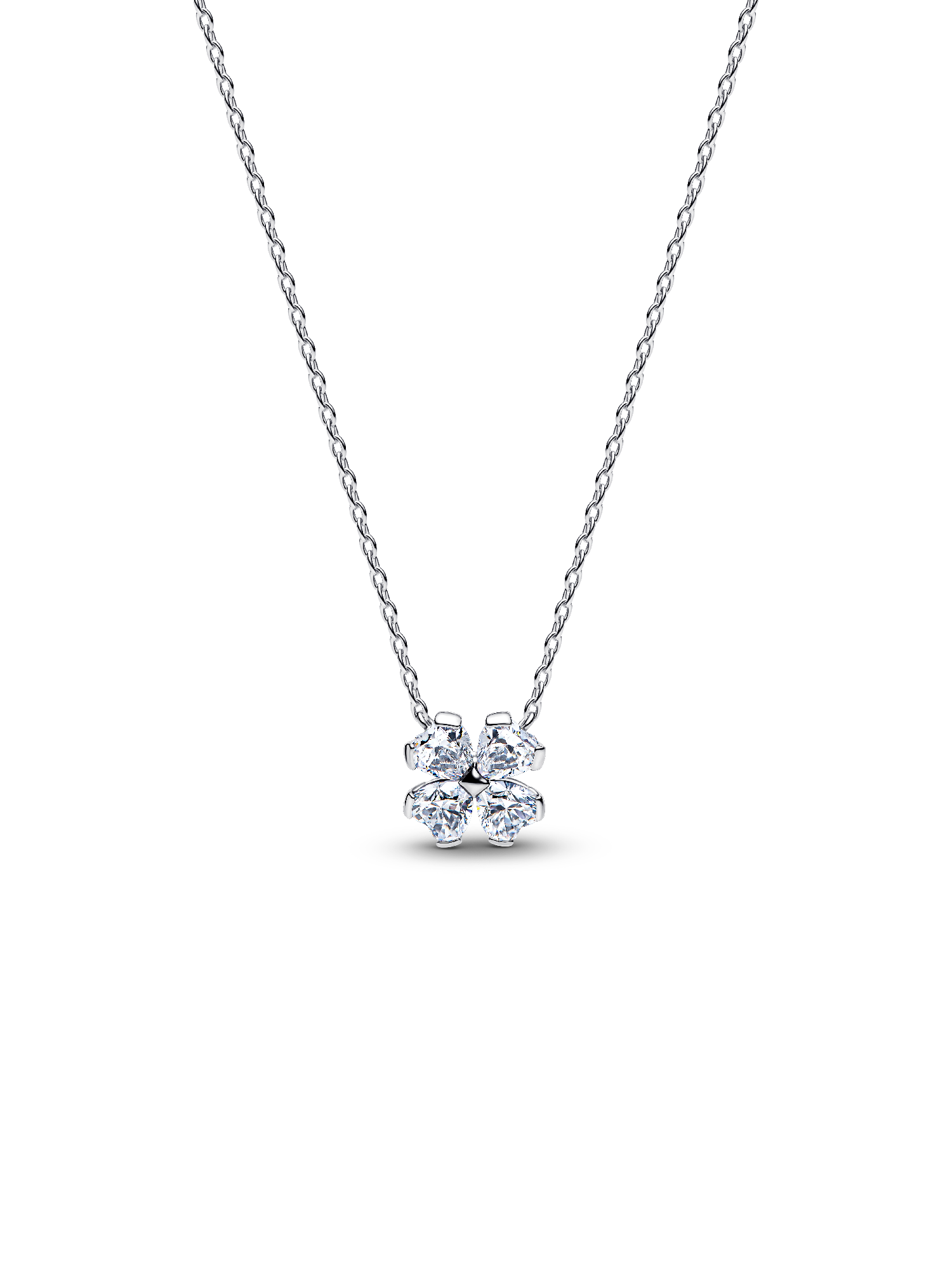 Sparkling Lucky Clover Pendant Necklace