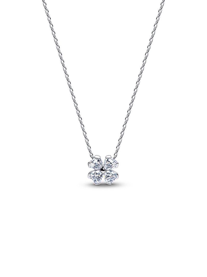 Sparkling Lucky Clover Pendant Necklace