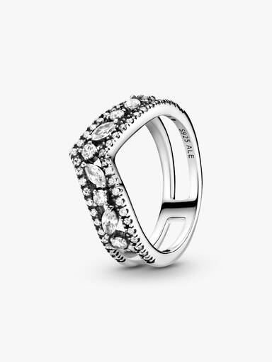 FINAL SALE - Sparkling Marquise Double Wishbone Ring