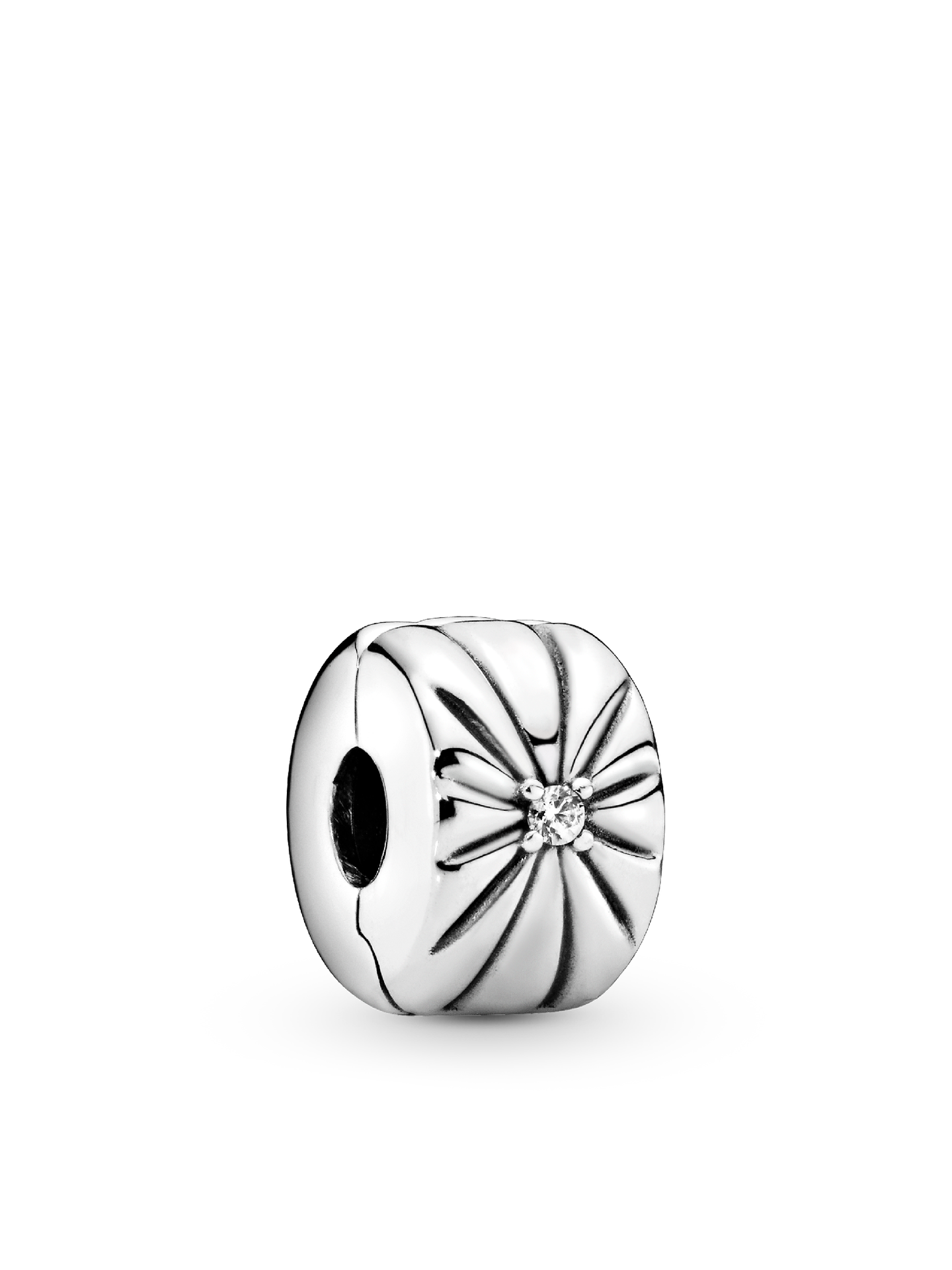 Женский шарм Pandora Sparkling Sunburst Clip Charm, цвет: Серебро