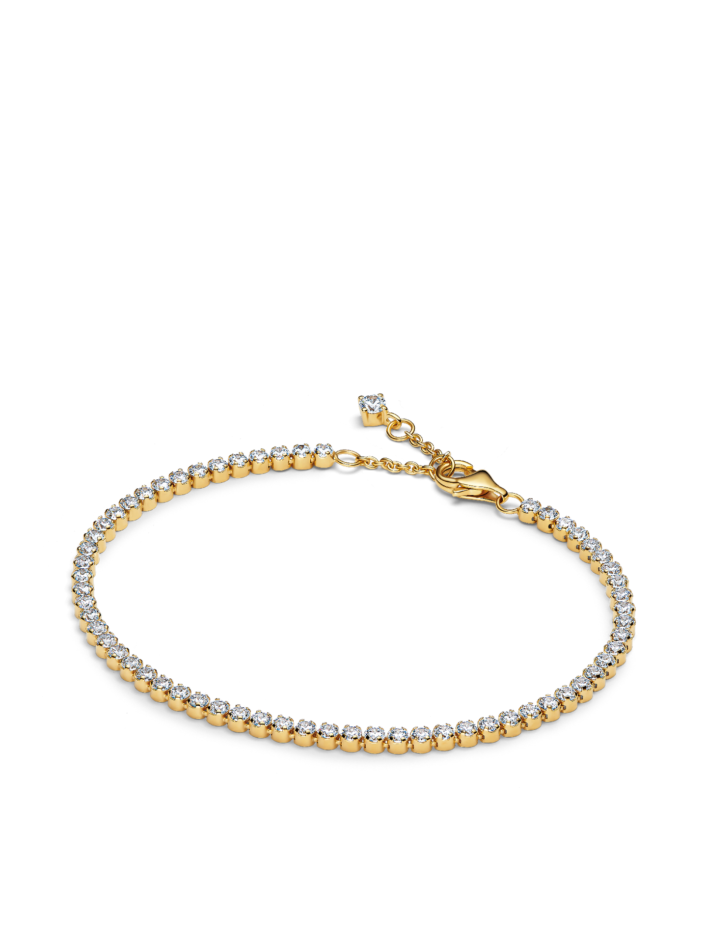 Женский браслет Pandora Sparkling Tennis, Gold plated #563927C01, цвет: Позолоченный