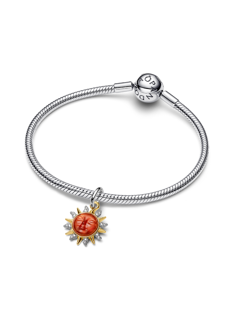 Swirling Sun Two-Tone Dangle Charm