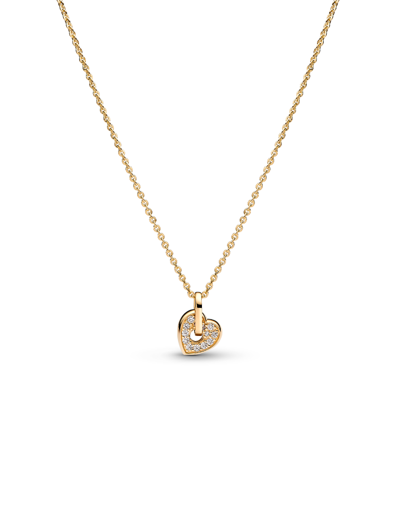 Pandora Talisman 14k Gold Lab-grown Diamond Pavé Heart Pendant Necklace