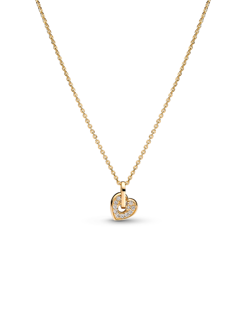 Pandora Talisman 14k Gold Lab-grown Diamond Pavé Heart Pendant Necklace