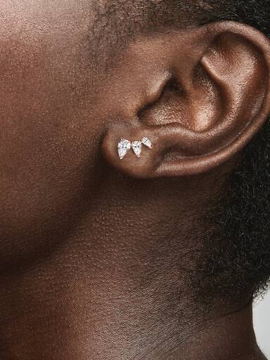 FINAL SALE - Sparkling Pear Stud Earrings