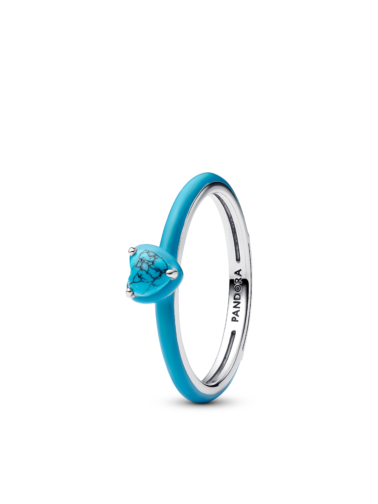 Женское кольцо Pandora Turquoise-colored Heart Stone, цвет: Серебро — фото 1