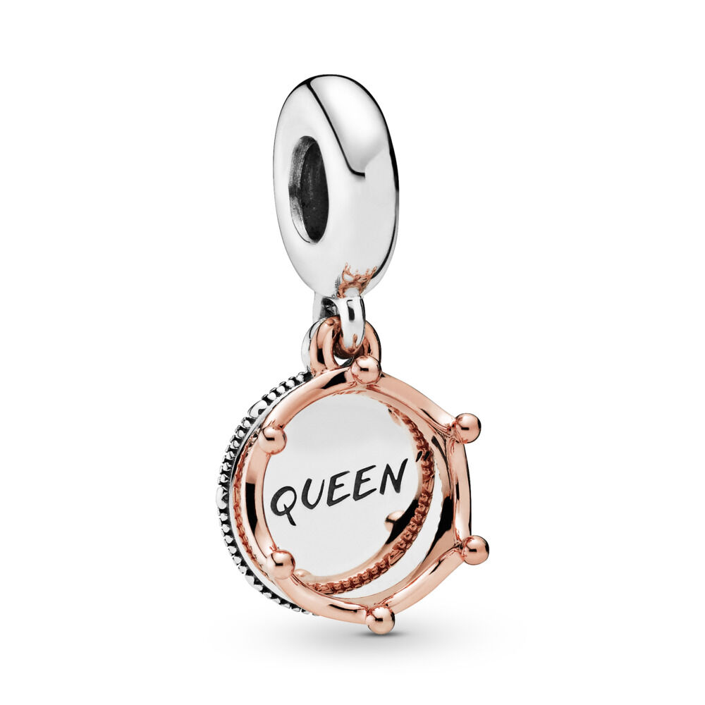 Queen & Regal Crown Dangle Charm | Two-tone | Pandora US
