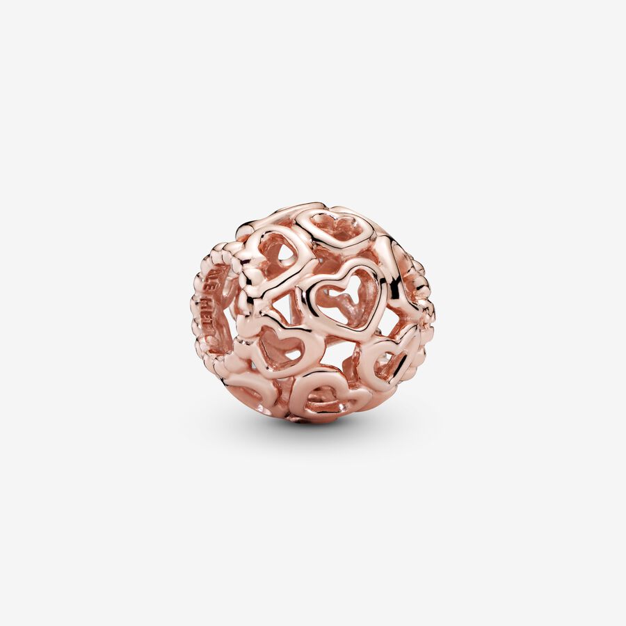 Hearts All Over Charm, Rose gold plated