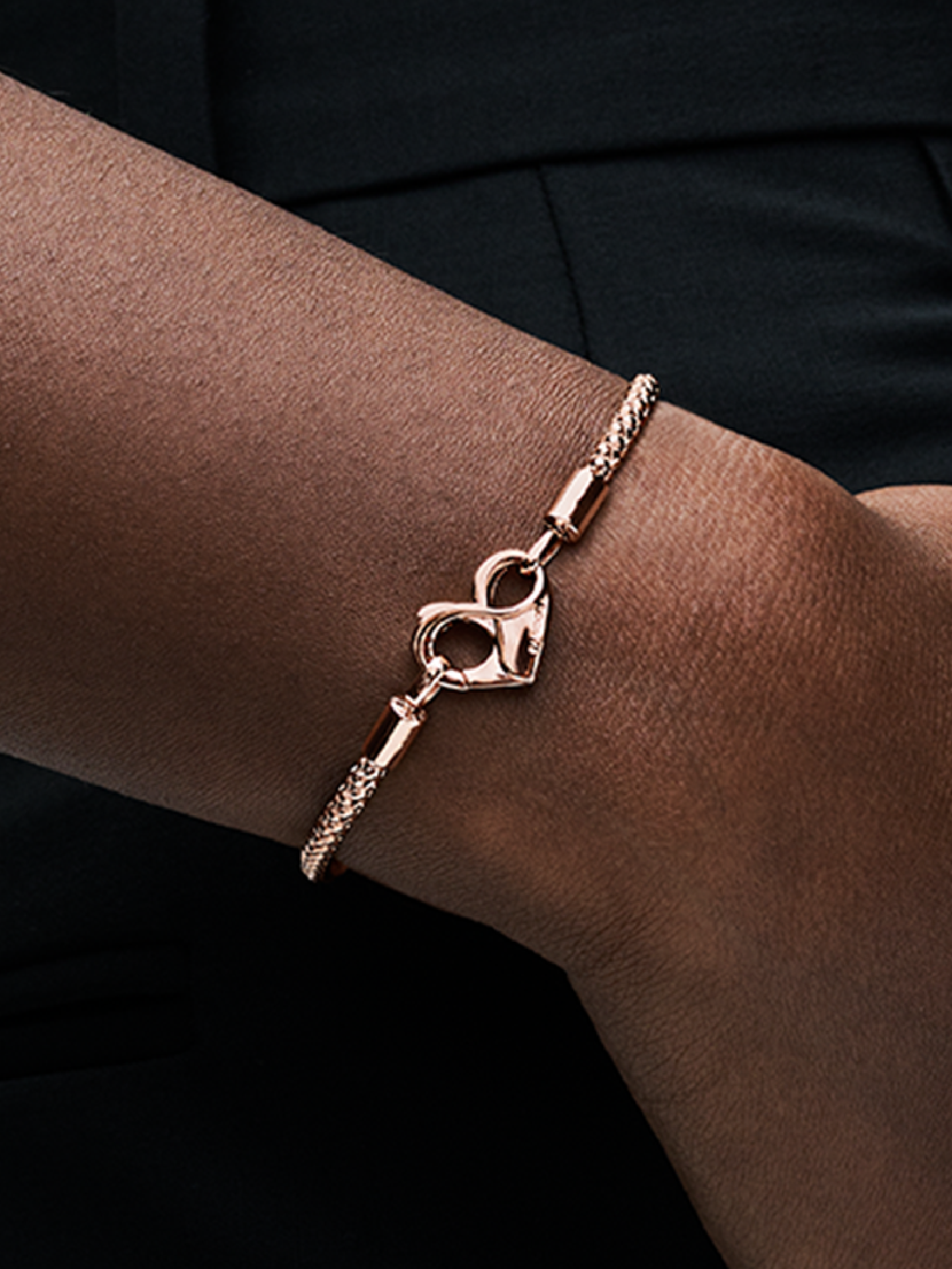 Женский браслет Pandora Moments Studded Chain, Rose gold plated, цвет: Покрытие розовым золотом — фото 3