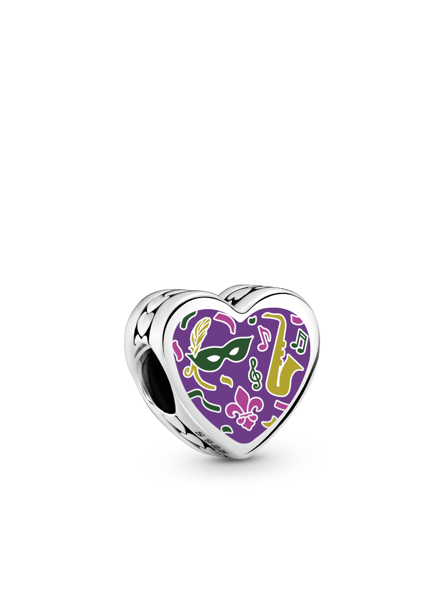 Женский шарм Pandora Louisiana Heart Charm, цвет: Серебро — фото 1