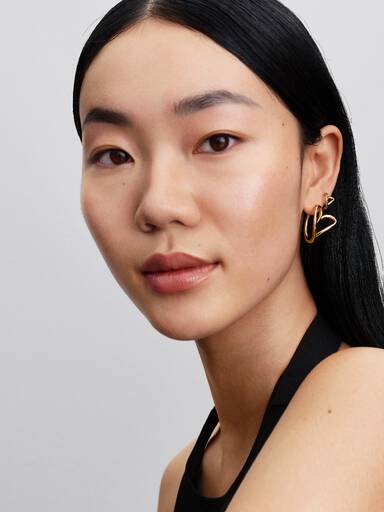 Organically Shaped Heart Small Hoop Earrings
