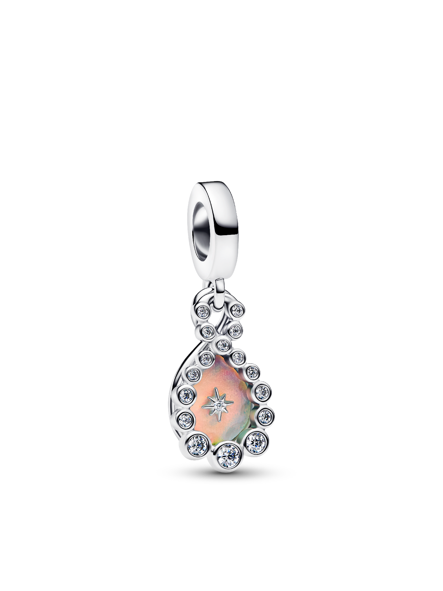 Женский шарм Pandora Opalescent Infinity Double Dangle Charm, цвет: Серебро — фото 1