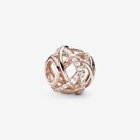 Sparkling & Polished Lines Charm | Rose gold plated | Pandora US