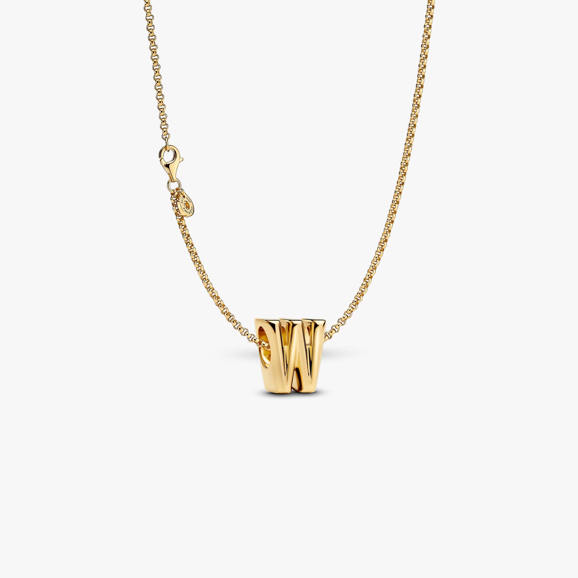Letter W Charm Necklace