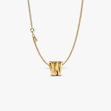 Letter W Charm Necklace