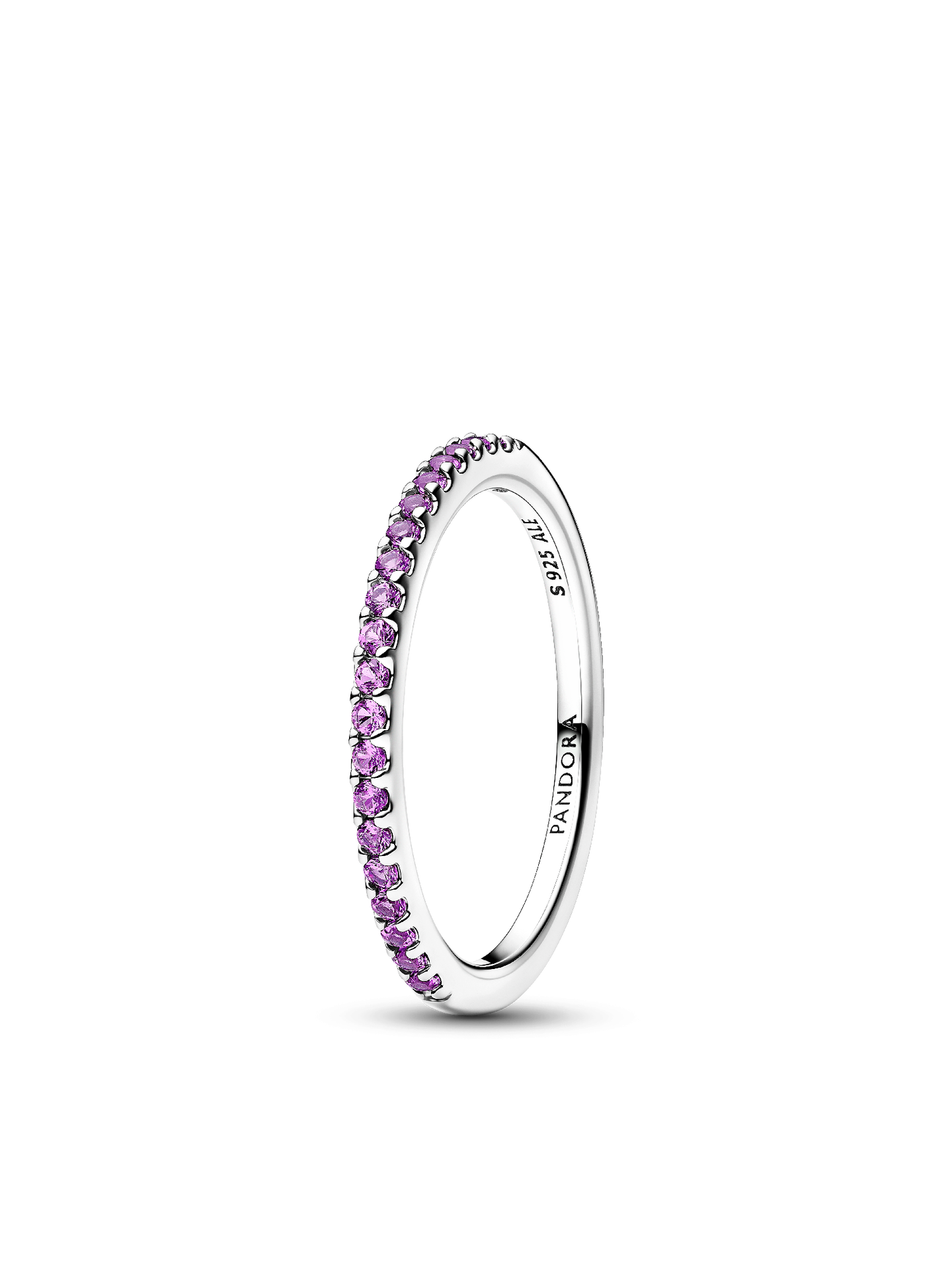 Женское кольцо Pandora Sparkling Purple Half-Eternity Band, цвет: Серебро — фото 1