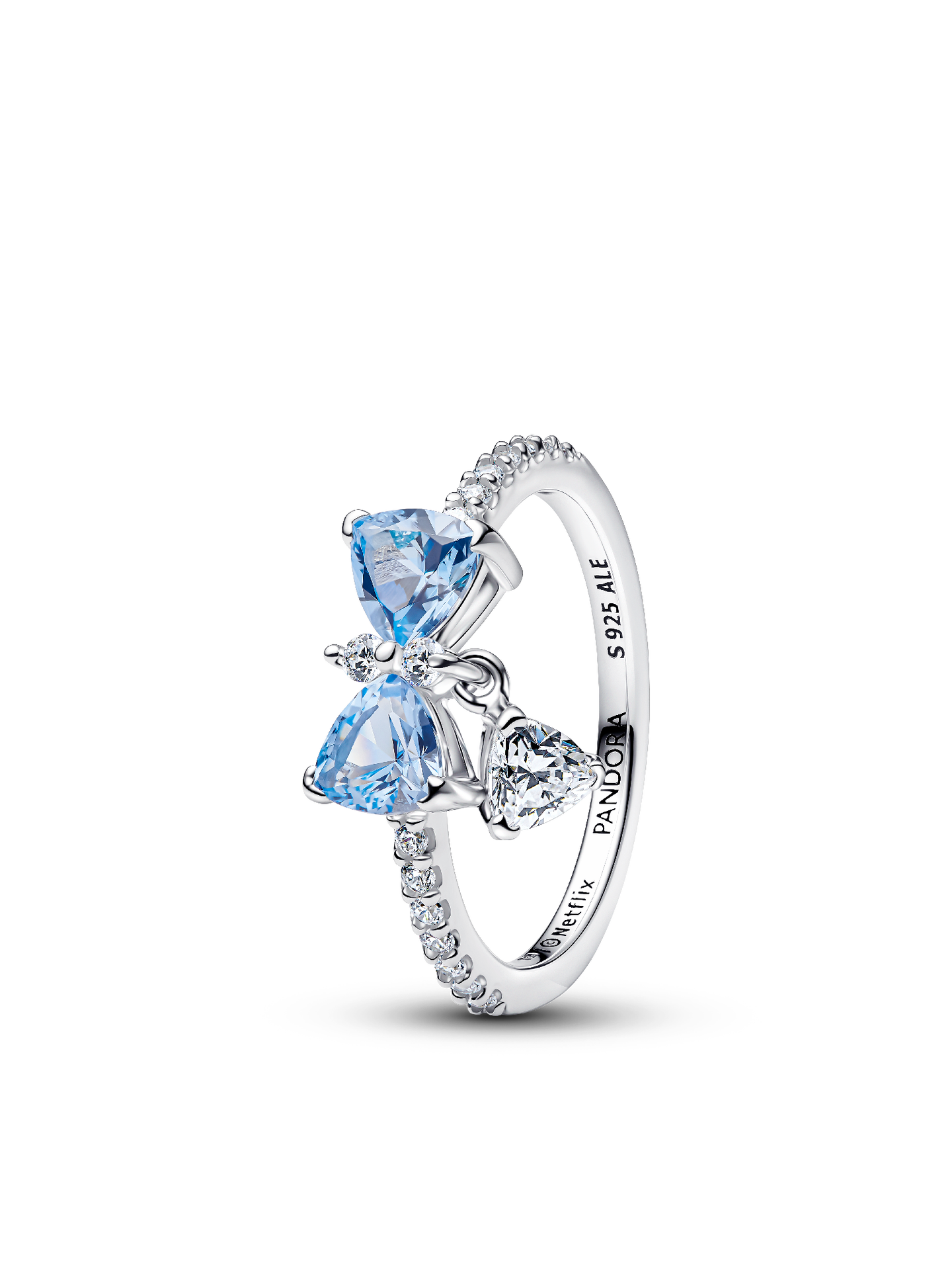 Женское кольцо Pandora Bridgerton Blue Bow, цвет: Серебро — фото 1